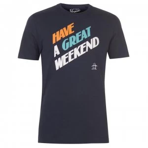 Image of Original Penguin Original Short Sleeve Great Weekend T Shirt - Dark Sapphire