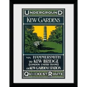 Image of Transport For London Kew Quickest Route 12" x 16" Framed Collector Print