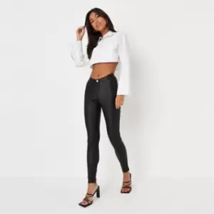 Image of Missguided Vice V Waistband Skinny Jean - Black