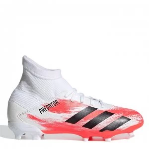 Image of adidas Predator 20.3 Childrens FG Football Boots - White/PopOrange