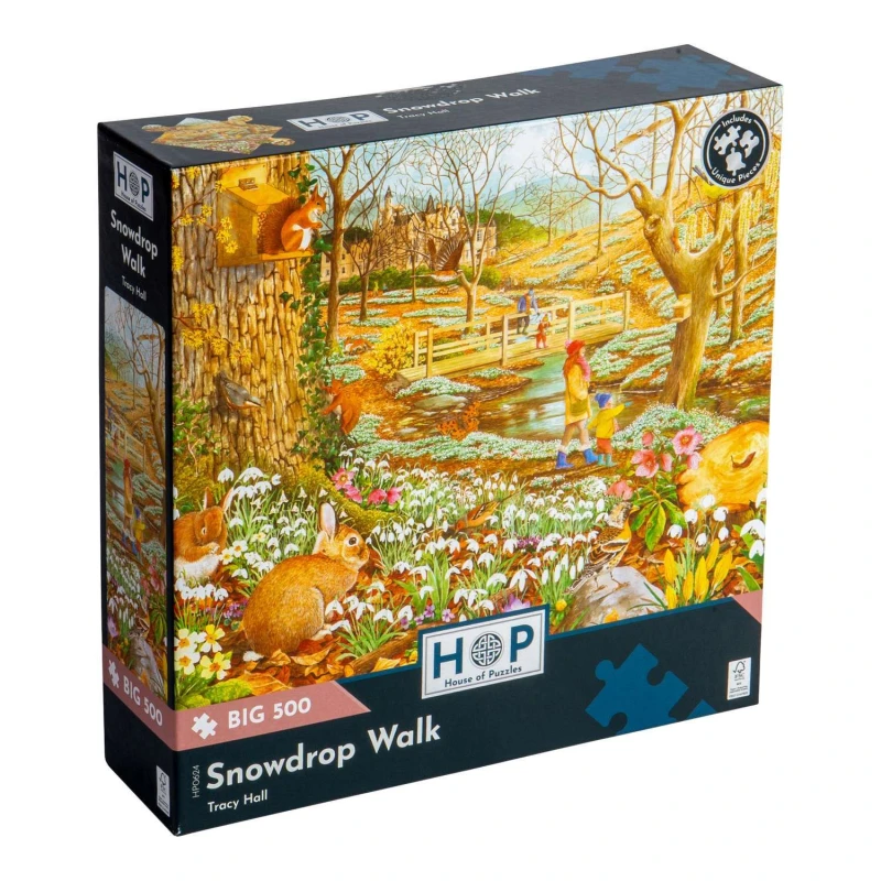 Image of The House Of Puzzles Snowdrop Walk, BIG 500 Piece Jigsaw Puzzle Multi unisex