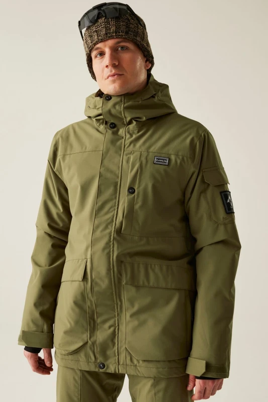 Image of Dare 2b Dare 2b Men Twin Tip Waterproof Breathable Insulated Skiing Jacket in Green Size: Medium Green M Male 5063516184416