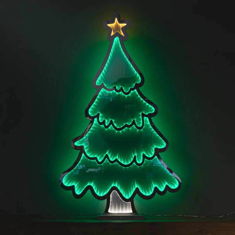 Image of 90cm Light up Standing Christmas Tree with Star Infinity Decoration with LEDs