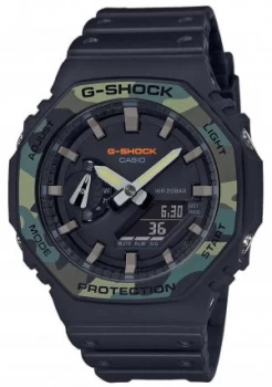 Image of Casio G-Shock Layered Bezel Black Rubber Strap Carbon Watch
