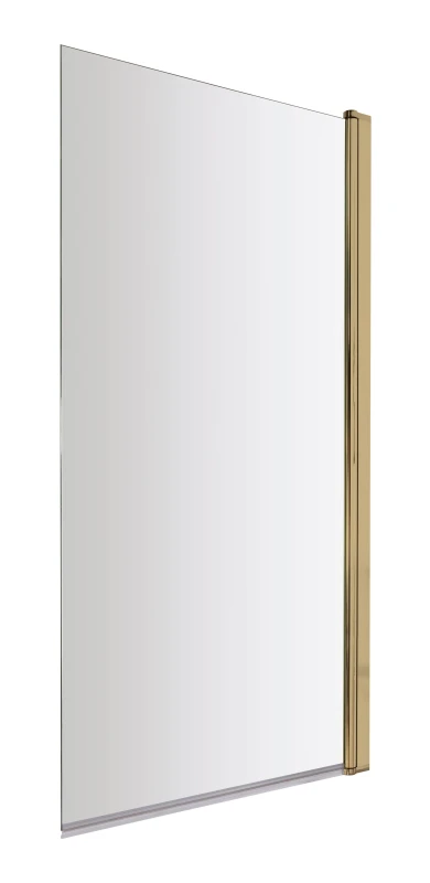 Image of Balterley Square 6mm Toughened Safety Glass Hinged Bath Screen Brushed Brass Metallics unisex