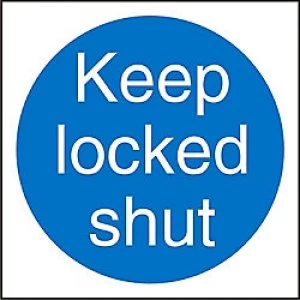 Image of Mandatory Sign Keep Shut Plastic 10 x 10 cm