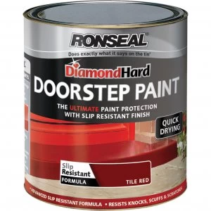 Image of Ronseal Diamond Hard Door Step Paint Tile Red 250ml