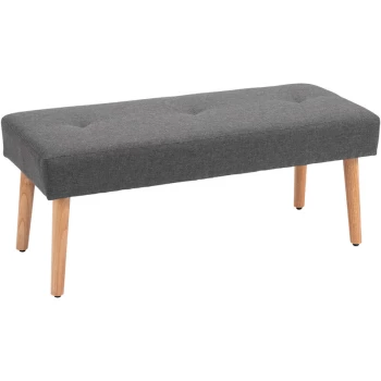 Image of Homcom - Upholstered Bed End Bench Ottoman Tufted Linen Entryway Living Room