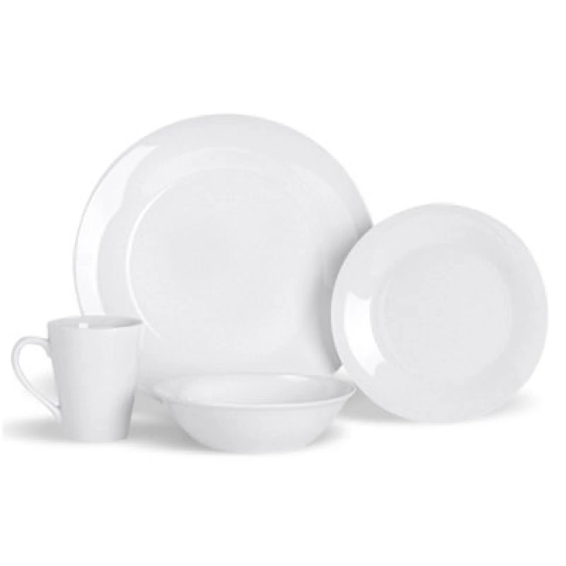 Image of Argon Tableware 16 Piece Classic White Dinner Set White