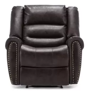 Image of Denver Bonded Leather Recliner Armchair Stud Sofa Home Lounge Reclining Chair - Brown