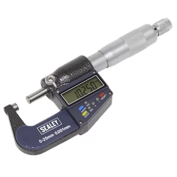 Image of Genuine SEALEY AK9635D Digital External Micrometer 0-25mm(0-1)