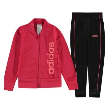 Image of adidas Linear Poly Tracksuit Girls - Red