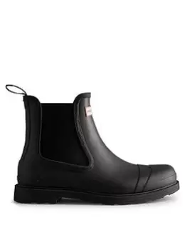 Image of Hunter Mens Commando Chelsea Boot Wellie - Black, Size 9, Men