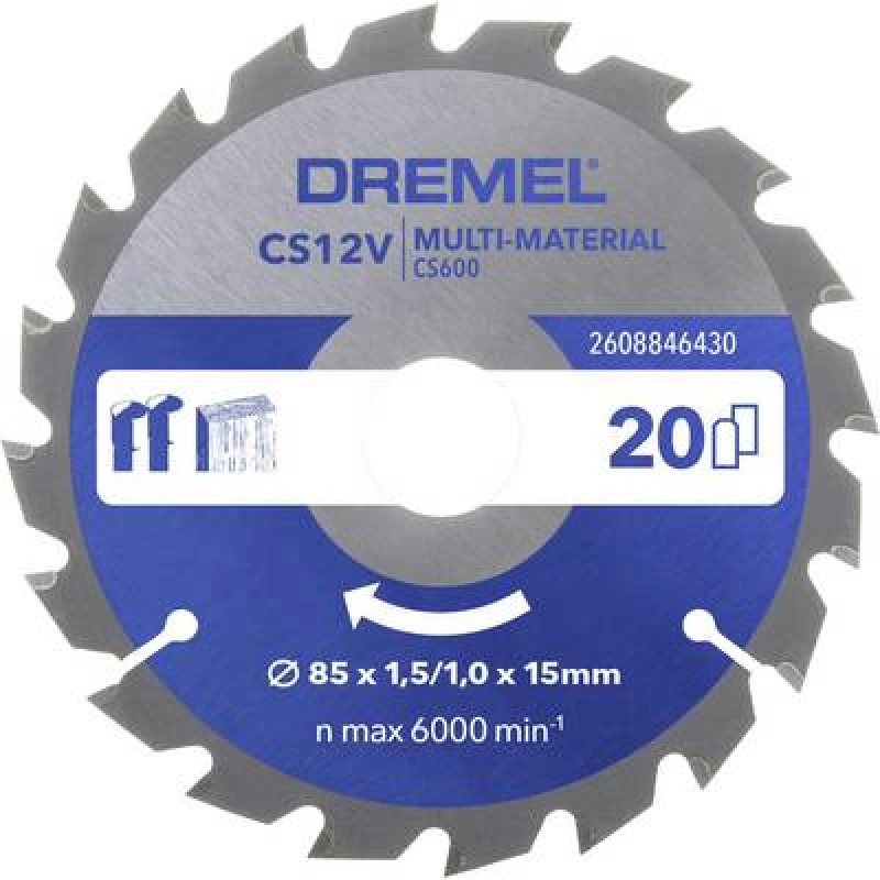 Image of Dremel DREMEL Multi Material Kreissaegeblatt 85mm CS600 2608846430​ Circular saw blade 2608846430​