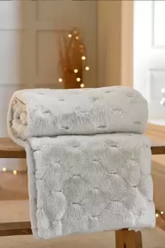 Image of DKT Supersoft Faux Fur Quilted Throw