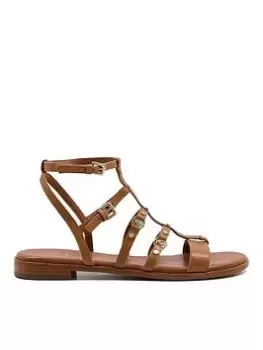 Image of Dune London Lakes Hardware Gladiator Sandal - Tan Leather, Brown, Size 7, Women
