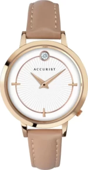 Image of Accurist Pure Brilliance Ladies Taupe Leather Strap Watch