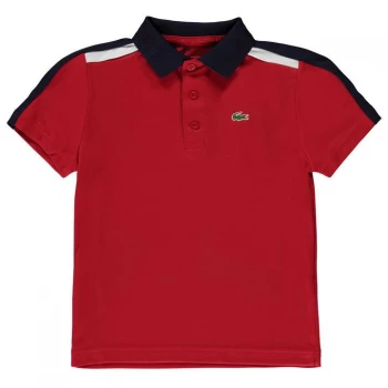 Image of Lacoste Stripe Polo Junior Boys - Red 2RG