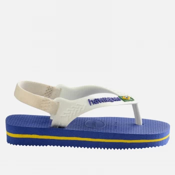 Image of Havaianas Toddlers Brasil Logo II Flip Flops - Marine Blue - UK 6 Toddler