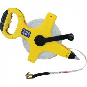 Image of Faithfull Open Frame ABS Fibreglass Long Tape Imperial & Metric 165ft / 50m 13mm