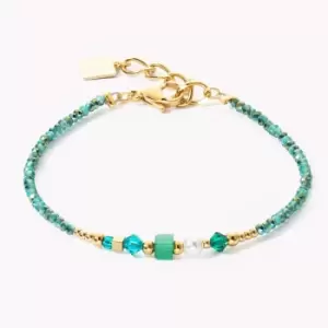 Image of Coeur De Lion Elegance Crystals Bracelet Gold Green Crystal Pearls