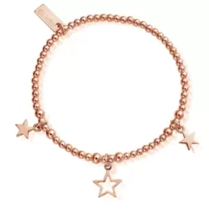 Image of ChloBo Sterling Silver Rose Gold Plated Triple Star Bracelet