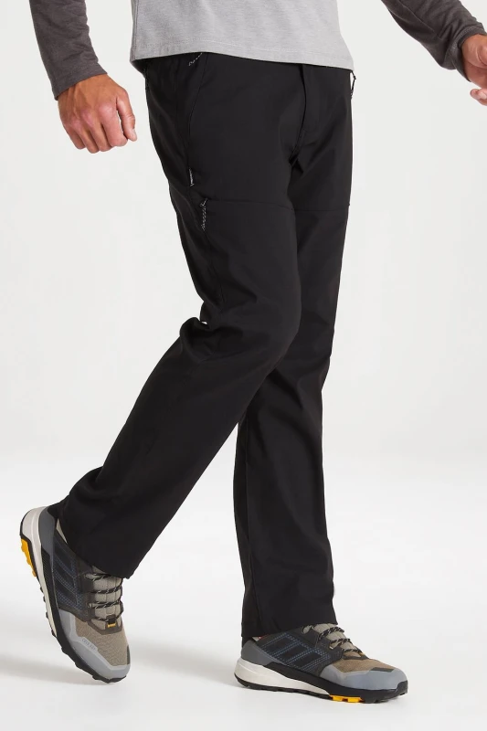 Image of Craghoppers Mens Kiwi Pro Polyamide Walking Trousers 40R - Waist 40' (102cm), Inside Leg 31' Black CMJ564-800-40R