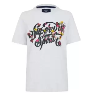 Image of Superdry Floral T-Shirt Womens - White