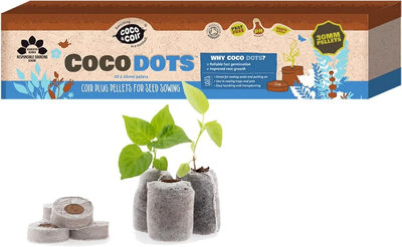 Image of Coco & Coir Coco&coir Coco Dots 30mm Peat Free Seed Compost