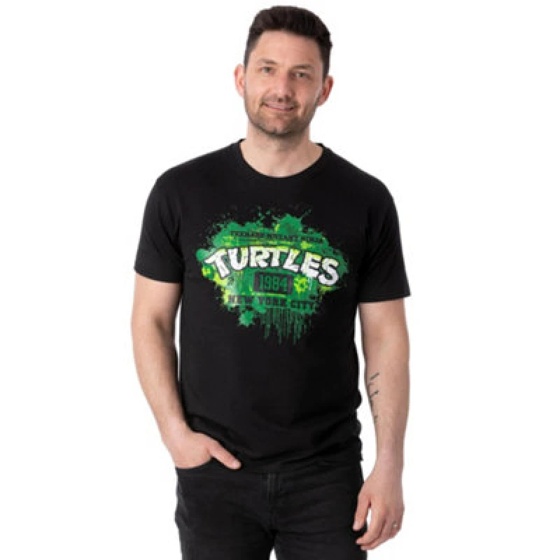 Image of (2XL) Teenage Mutant Ninja Turtles T-Shirt Mens TMNT 1984 Comic Black Top
