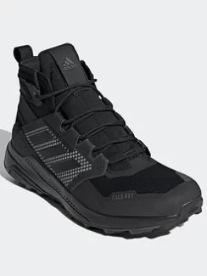Image of adidas Terrex Trailmaker Mid Cold.rdy Hiking Shoes, Black/Grey, Size 8.5, Men