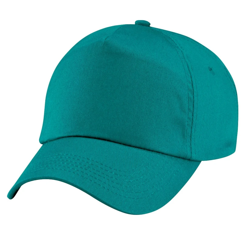 Image of Beechfield Plain Original 5 Panel Baseball Cap in Emerald Emerald Unisex One Size