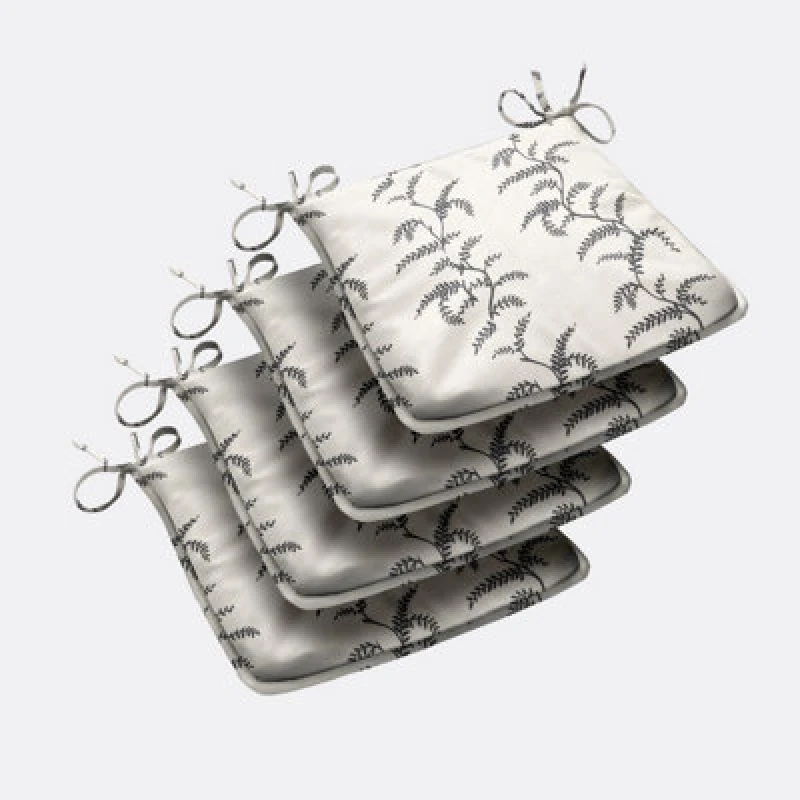 Image of Luxury Living Linen Fern Outdoor Tapezoid Shape Seat Pad in Grey Size: 4 Pack Grey Unisex 4 Pack