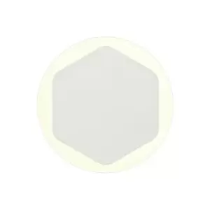 Image of Magnetic Base Wall Lamp, 12W LED 3000K 498lm, 15, 19cm Vertical Hexagonal Centre, Sand White, Round Acrylic Frosted Diffuser - Luminosa Lighting