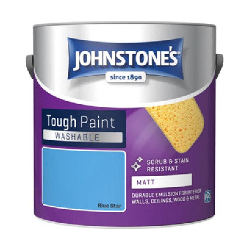 Image of Johnstone's Washable Matt Tough Paint Blue Star - 2.5L