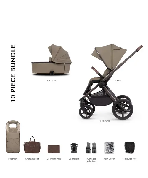 Image of Venicci Tinum Upline SE 2 In 1 Pram Pushchair - Powder