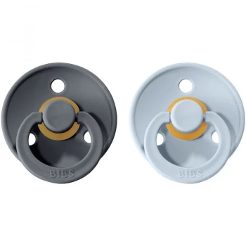 Image of BIBS Colour Natural Rubber 1 dummy Iron / Baby Blue 2 pc