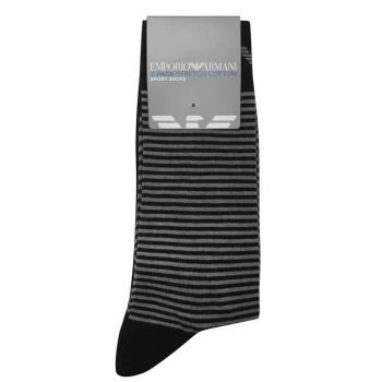Image of Emporio Armani 2 Pack Cotton Socks Navy/Stripe