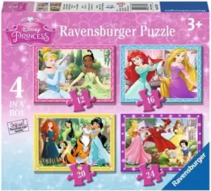 Image of Disney Princess 4 in Box Jigsaw Puzzles - 12, 16, 20, 24 Pieces