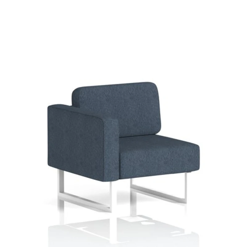 Image of Brixworth Modular Seating Right Unit with White in Rivet Fabric - Crucible