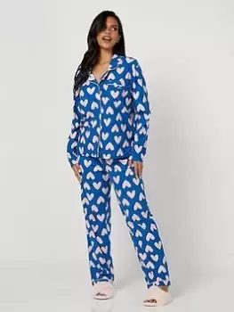 Image of Boux Avenue Large Heart PJ In A Bag - Blue Size 14, Women
