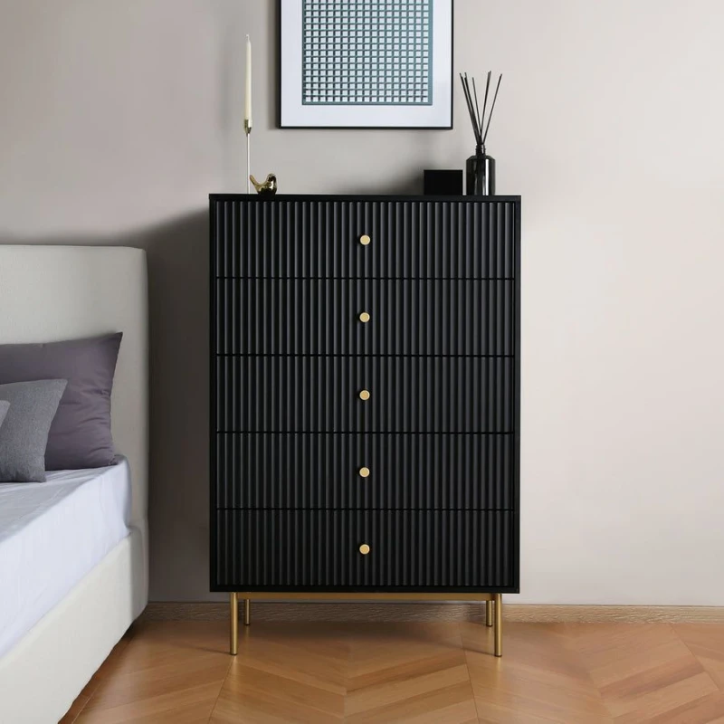 Image of Home Garden Direct Devon - Large Chest of Drawers - Black Unisex