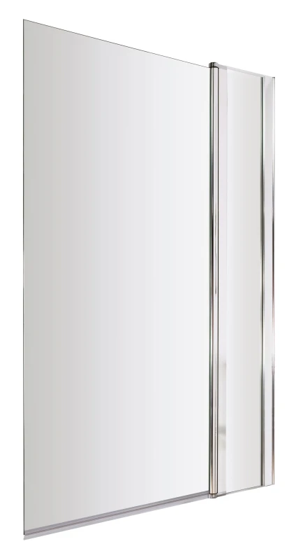 Image of Balterley 6mm Safety Glass Reversible Straight Bath Screen & Fixed Panel, Chrome in Silver Silver Unisex