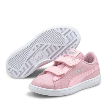 Image of Puma Smash Glitz Court Trainers Child Girls - Pink