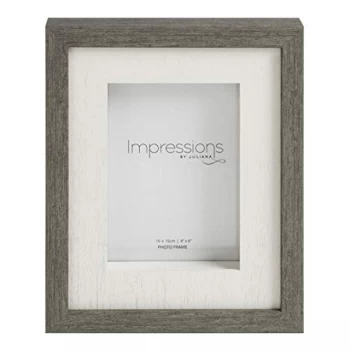 Image of 4" x 6" - Impressions Grey Wood Effect Photo Frame