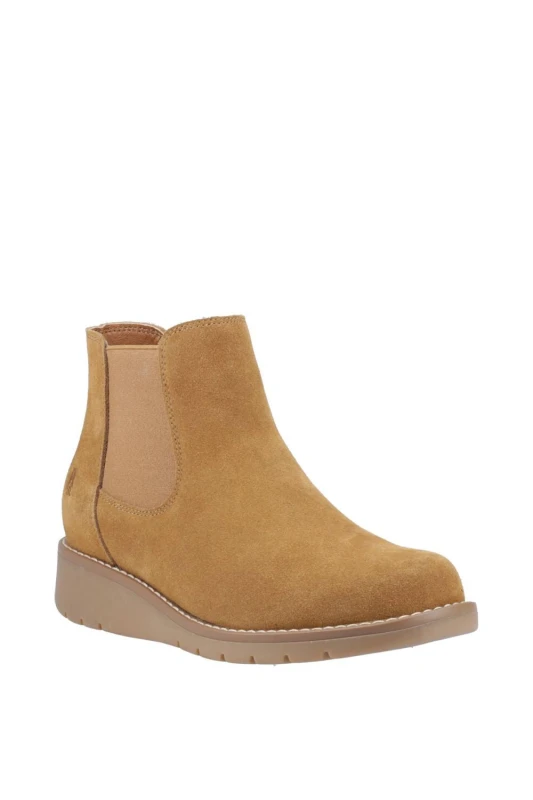 Image of Hush Puppies Womens Leonie Suede Boot in Tan Size: 6 Tan Female 6