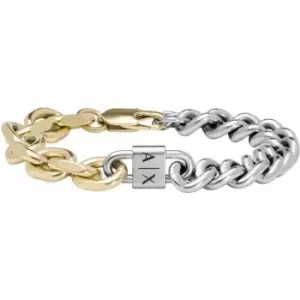 Image of Armani Exchange Mens Armani Exchange LOGO Bracelet - Gold