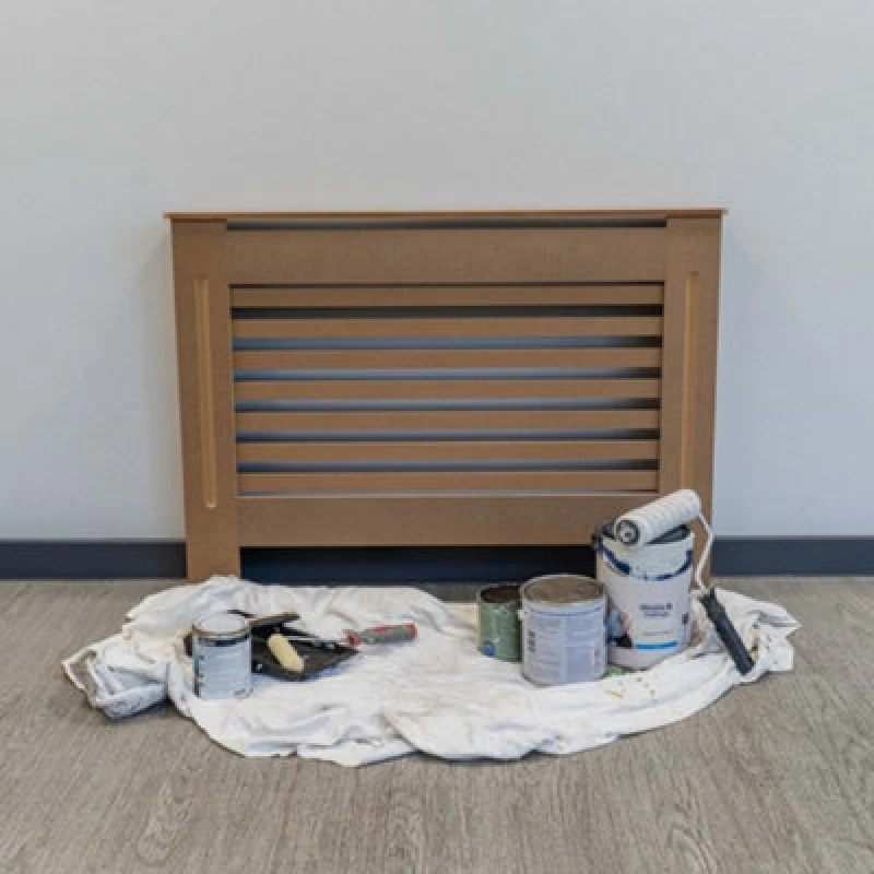 Image of Jack Stonehouse Horizontal Slat Unpainted Radiator Cover Mdf Wooden - Medium - 112Cm (W) X 81.5Cm (H) X 19Cm (D)