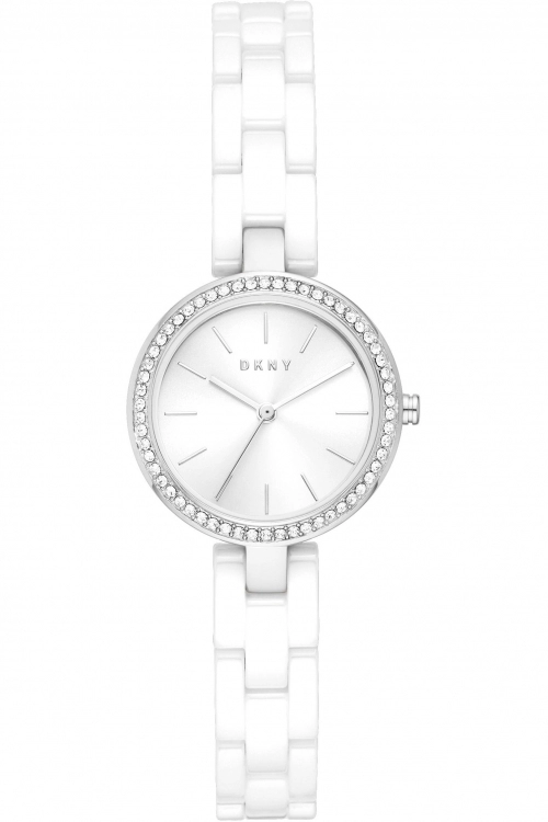 Image of DKNY Silver And White 'City Link' Fashion Watch - Ny2915