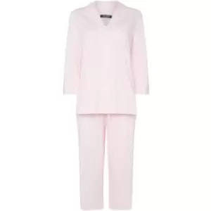 Image of Lauren by Ralph Lauren Essentials Heritage cropped PJ set - Pink